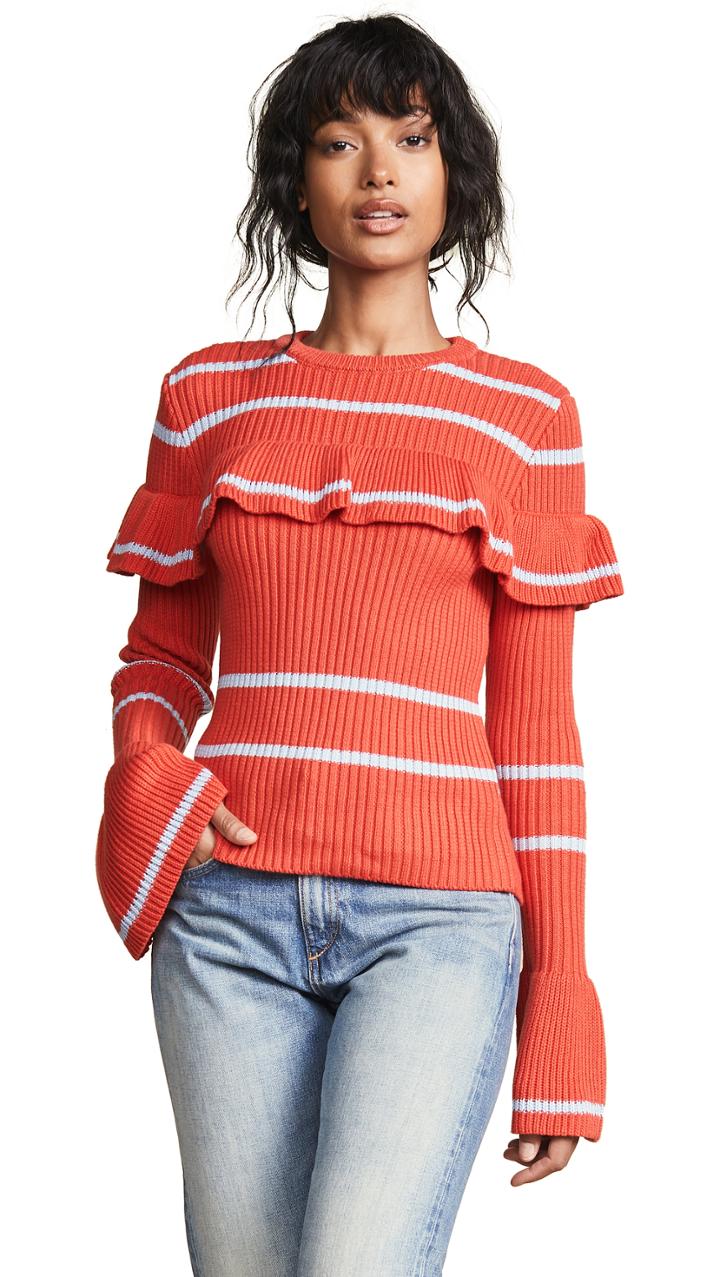 English Factory Ruffled Knit Top