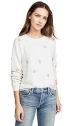 Monrow Vintage Raglan Pullover With Rose Embroidery
