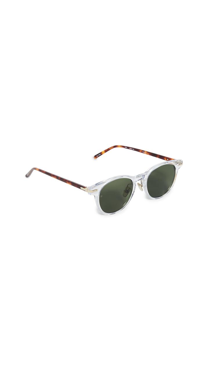 Linda Farrow Luxe Clear Acetate Small Wayfarer Sunglasses