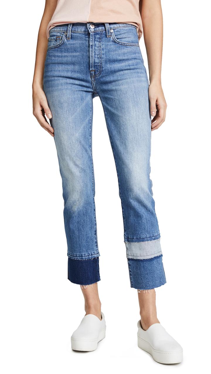 7 For All Mankind Edie Fray Cuff Jeans