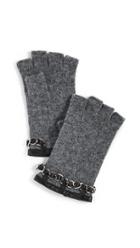 Carolina Amato Chain Detail Knit Fingerless Gloves