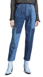 Coach 1941 Denim Patchwork Pleated Trousers