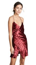 Michelle Mason Strappy Wrap Velvet Mini Dress