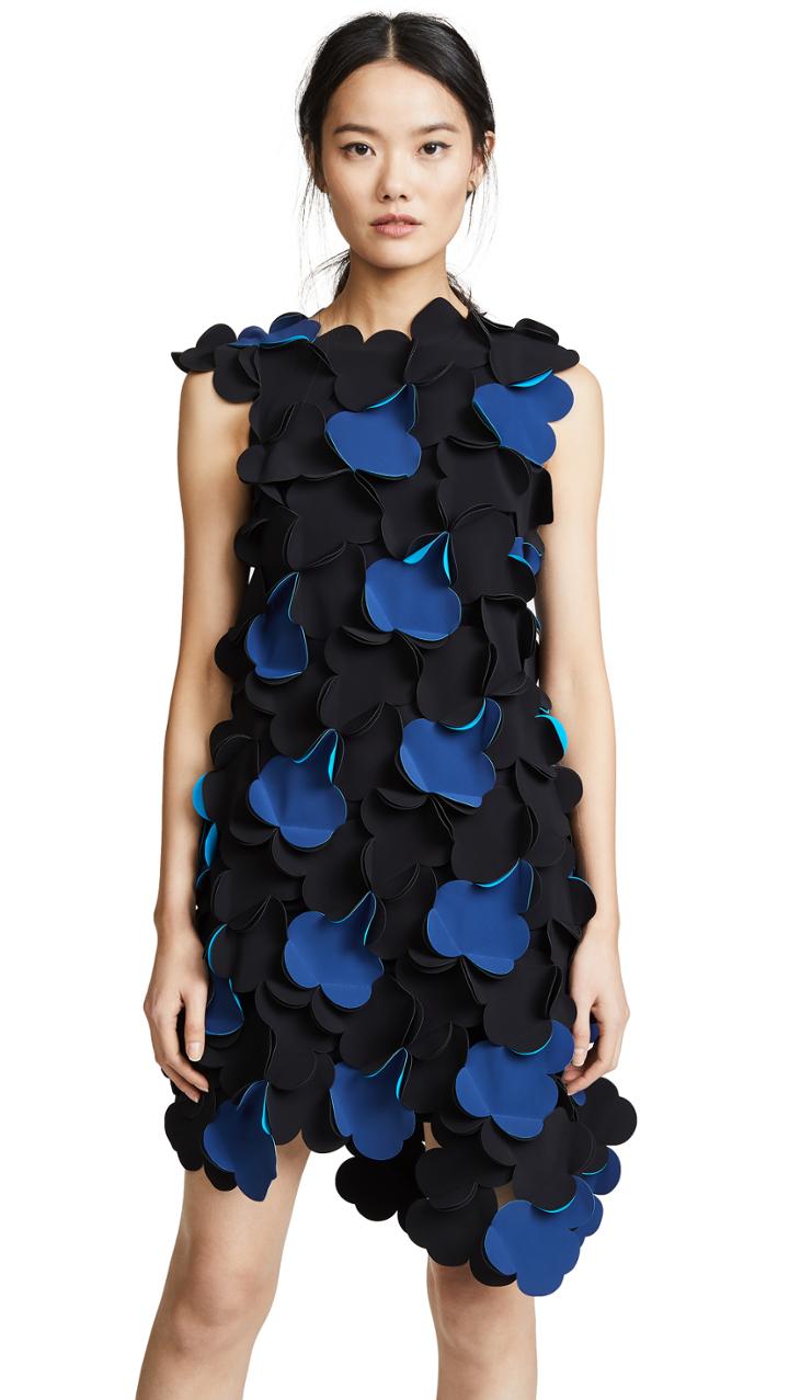 Paskal Laser Cut Asymmetric Appliqued Dress