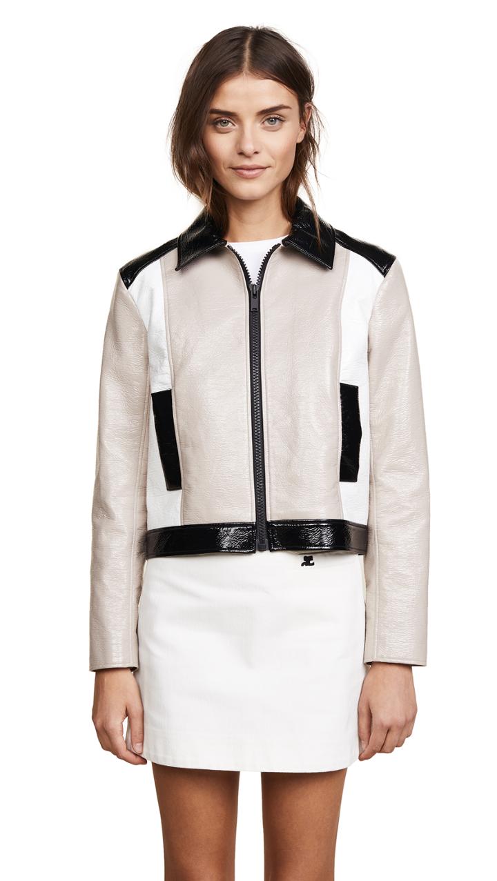 Courreges Short Zipped Tricolor Jacket