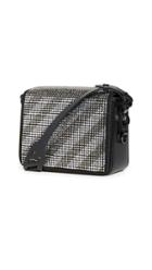 Off White Diagonal Crystal Flap Bag