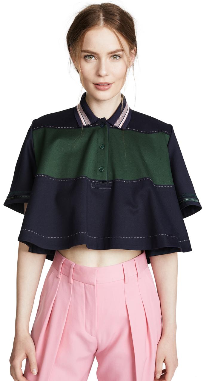 Carven Cropped Polo Top