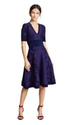 Yigal Azrouel Deep V Neck Jacquard Knit Dress