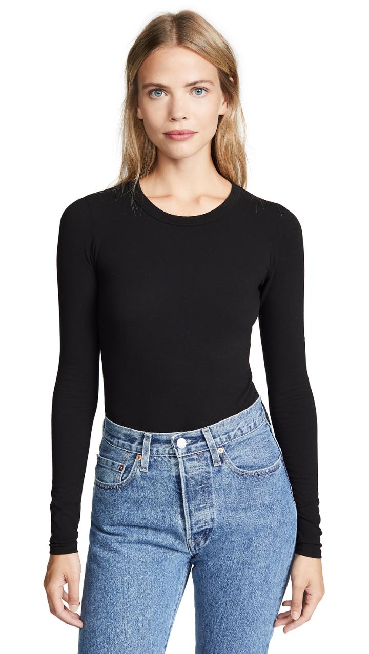 Enza Costa Long Sleeve Crew Bodysuit