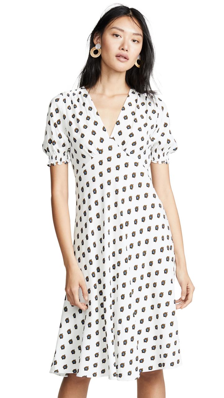 Diane Von Furstenberg Jemma Cinch Sleeve Midi Dress