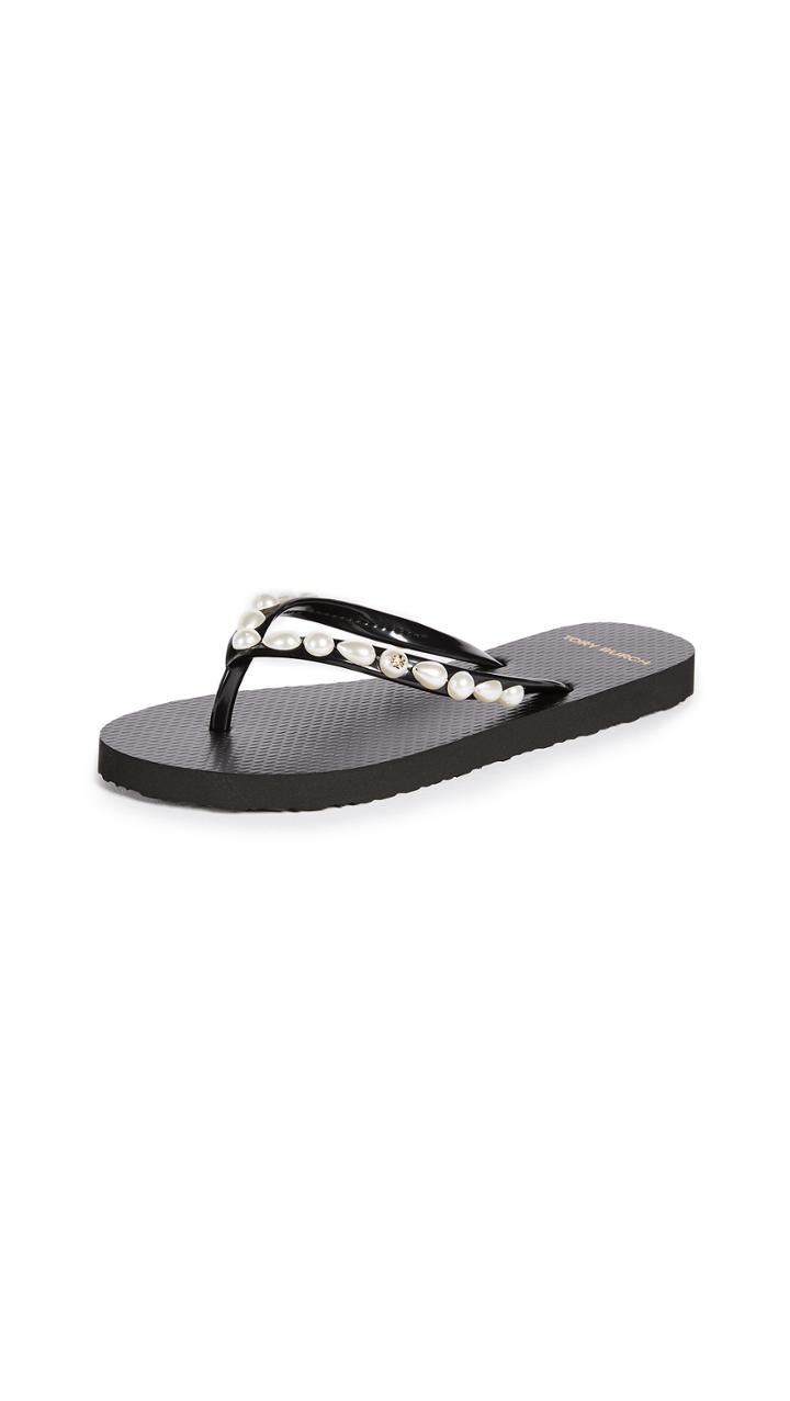 Tory Burch Jeweled Thin Flip Flops