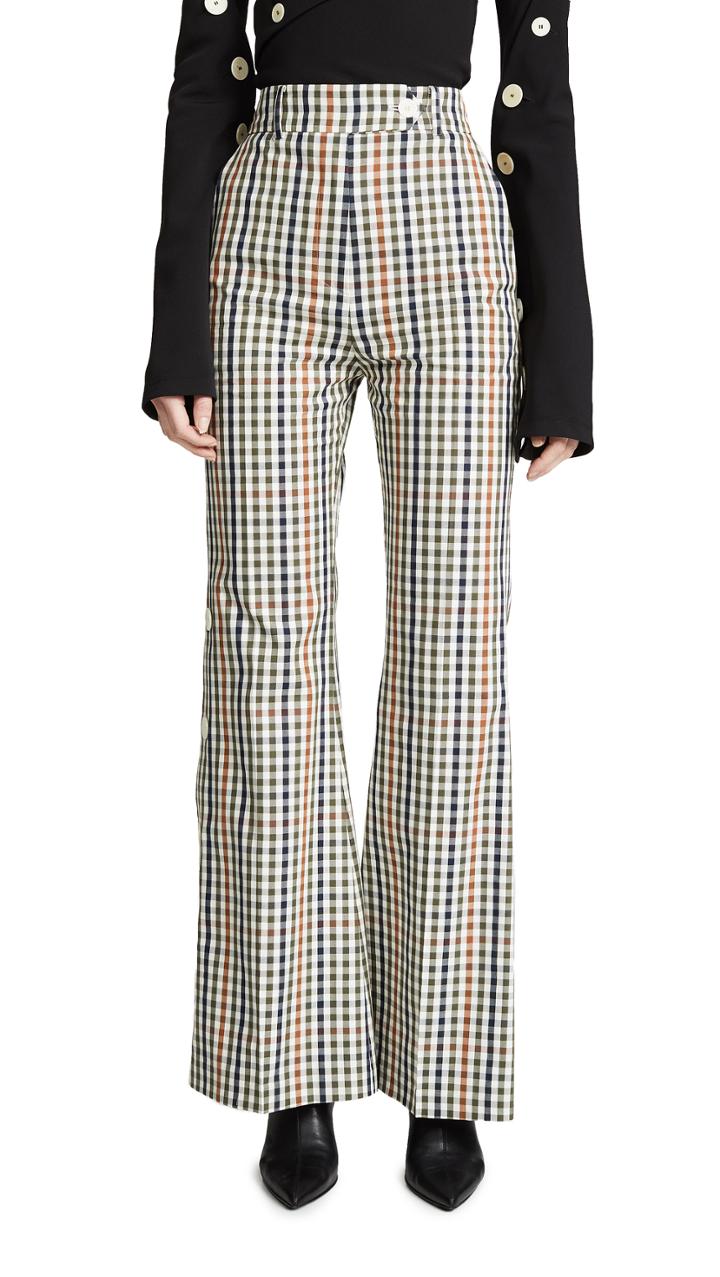 A W A K E Button Side Flare Trousers