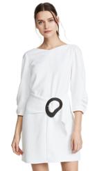 Tibi Shirred Sleeve Dress With Removable Belt