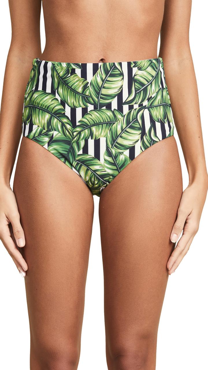 Red Carter Havana Leaf High Waist Bikini Bottoms