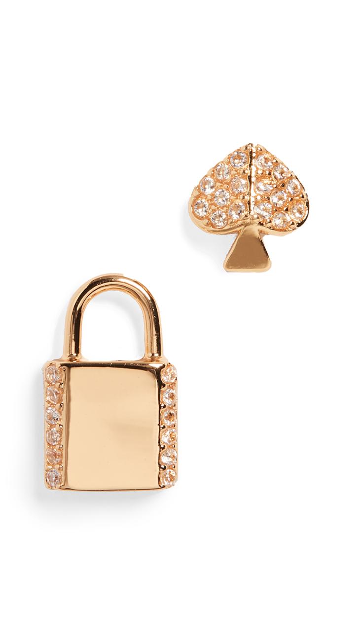 Kate Spade New York Pave Asymmetrical Lock Studs