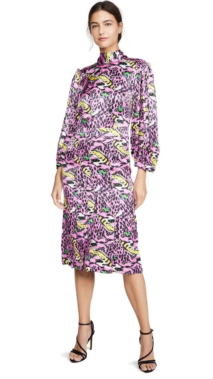 Marni Long Sleeve Printed Dress
