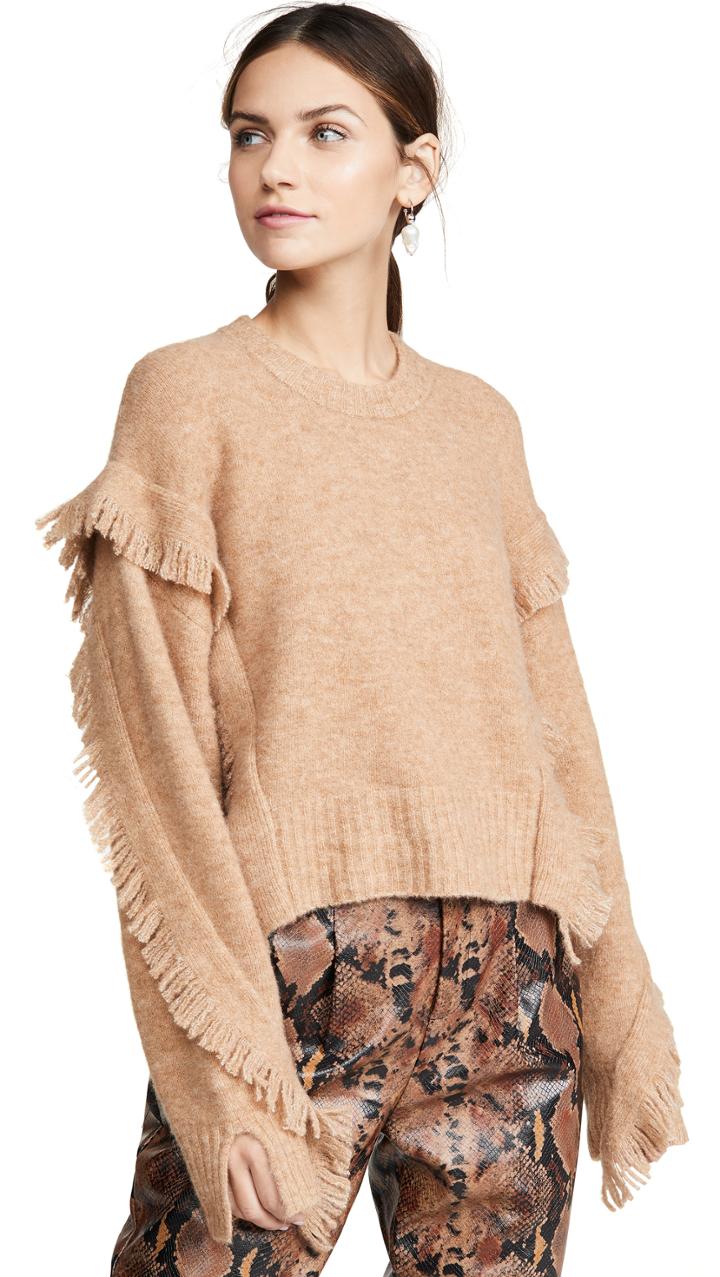 3 1 Phillip Lim Cropped Fringe Sleeve Sweater