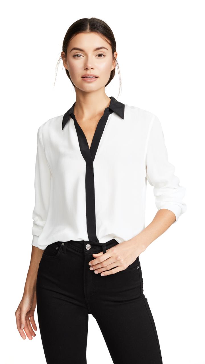 L Agence Maxwell Long Sleeve Blouse