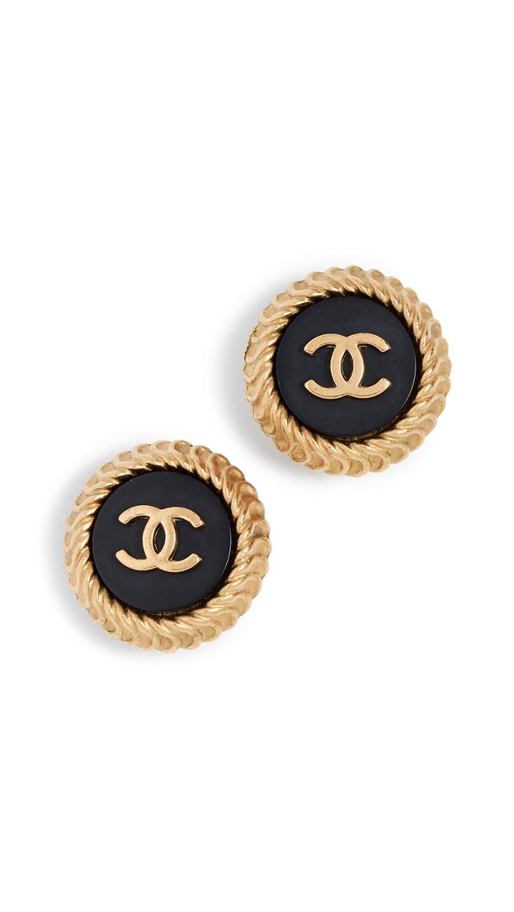 What Goes Around Comes Around Chanel Button Earrings