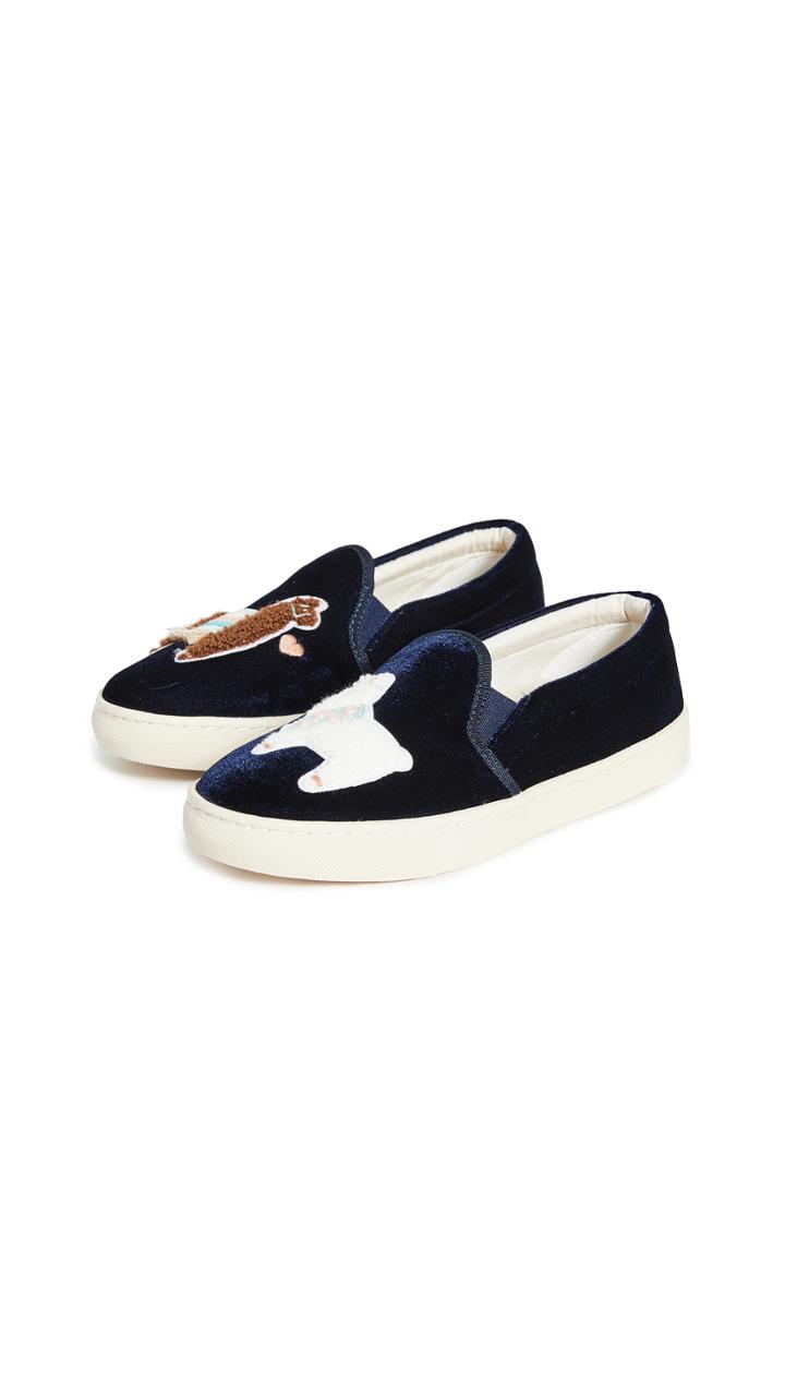 Soludos Llamas In Love Velvet Slip On Sneakers