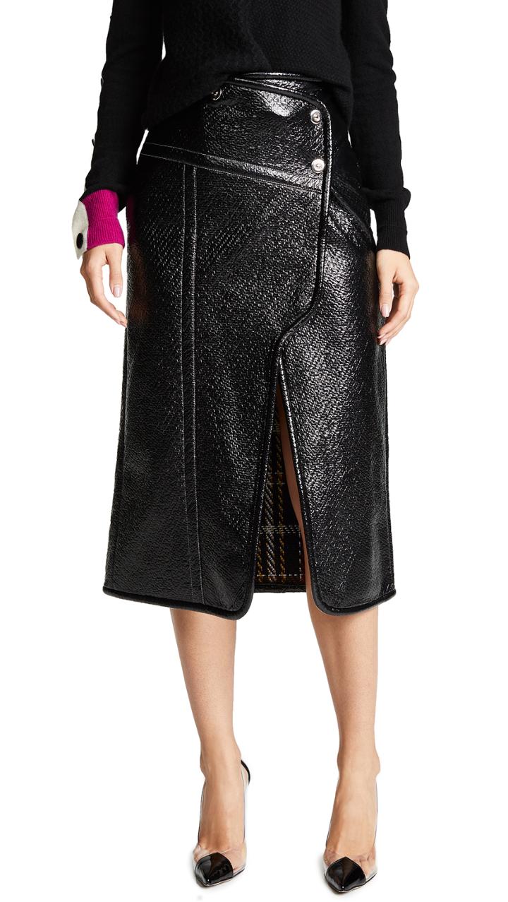 Yigal Azrouel Patent Wrap Skirt