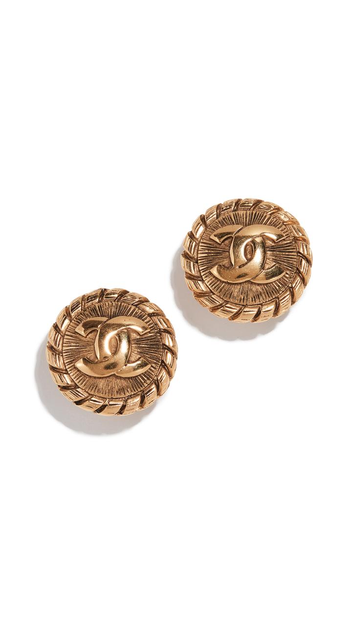 What Goes Around Comes Around Chanel Gold Sunburst Earrings