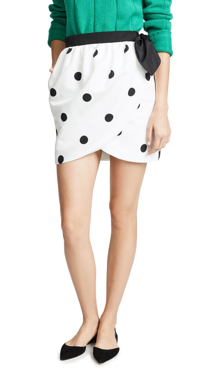 Cynthia Rowley Polka Dot Tulip Wrap Skirt