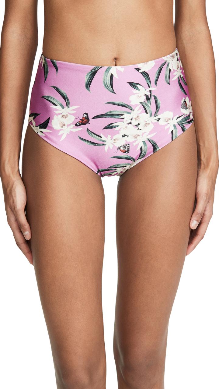 Patbo Orchid Print High Waist Bikini Bottoms