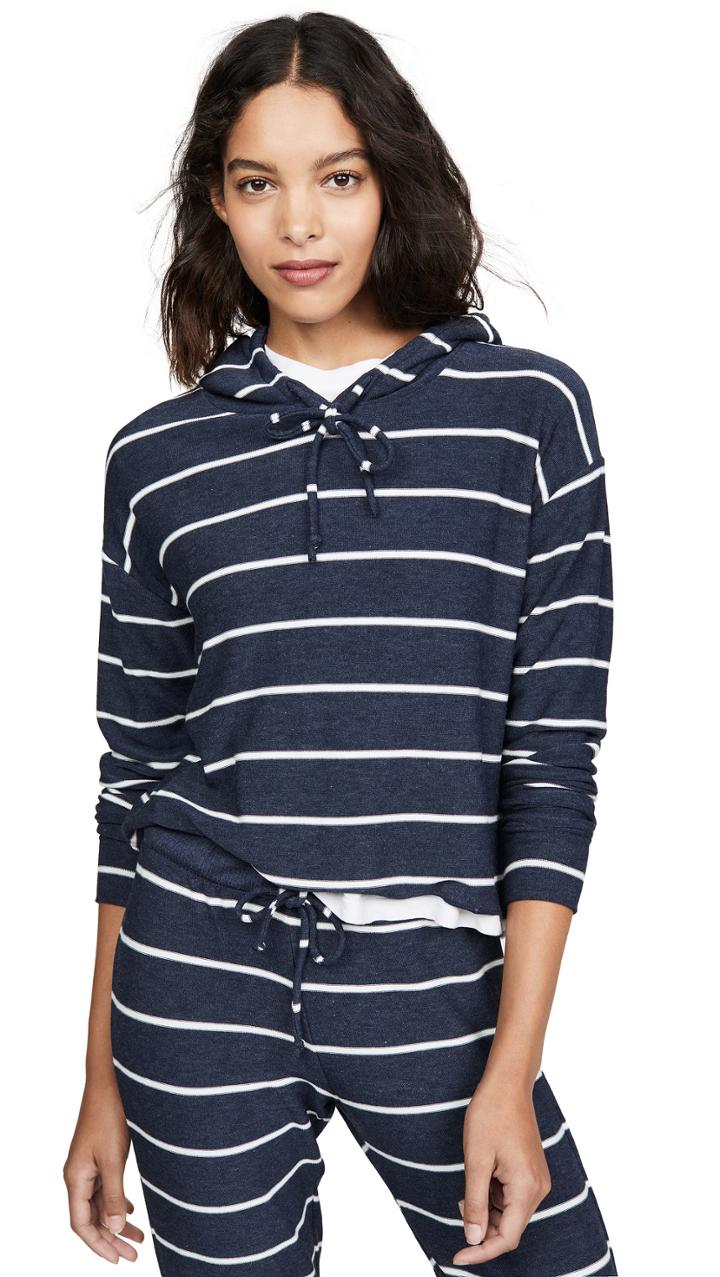 Chaser Cozy Knit Cropped Hoodie