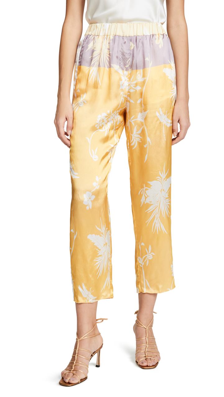 Forte Forte Bouganvilla Print Twill Pants With Elastic