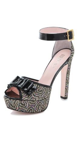 Red Valentino Glitter Platform Pumps
