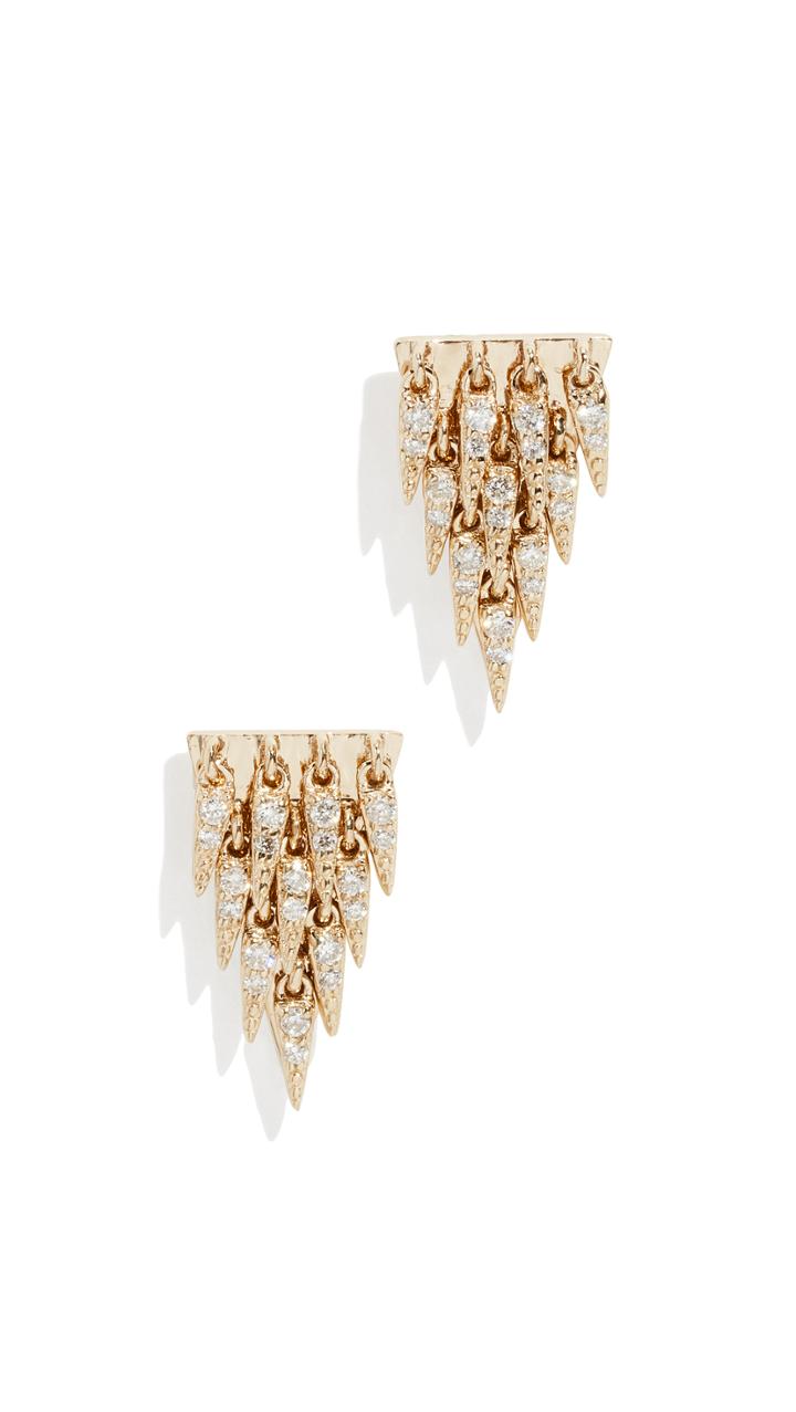 Sydney Evan 14k Cascade Fringe Triangle Studs