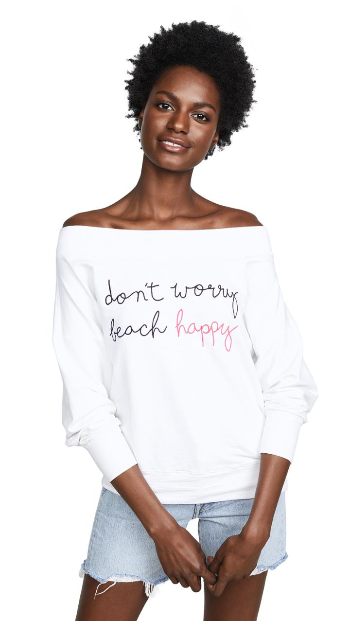 Sundry Beach Happy Off Shoulder Pullover