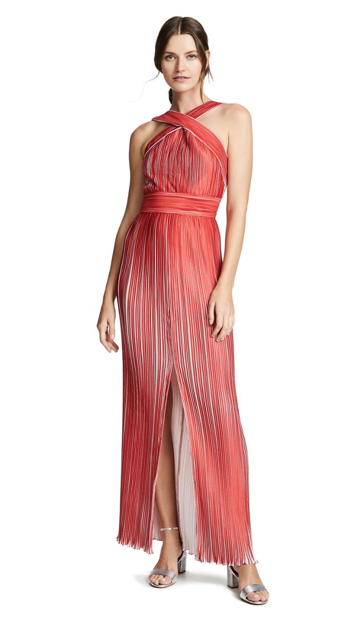 Yigal Azrouel Origami Pleated Halter Neck Dress