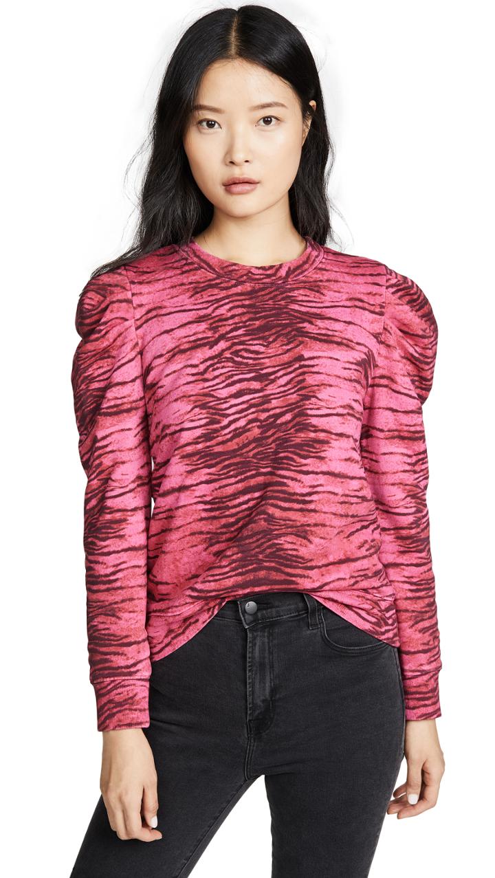Pam Gela Tiger Puff Sleeve Sweatshirt