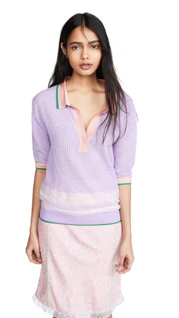 I Am Chen Colorblock Oversized Polo Shirt