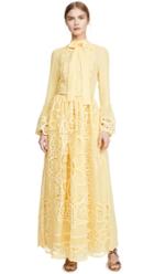 Costarellos Tie Neck Bell Sleeve Dress