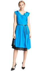 Marc Jacobs Cap Sleeve Dress With Lace Hem