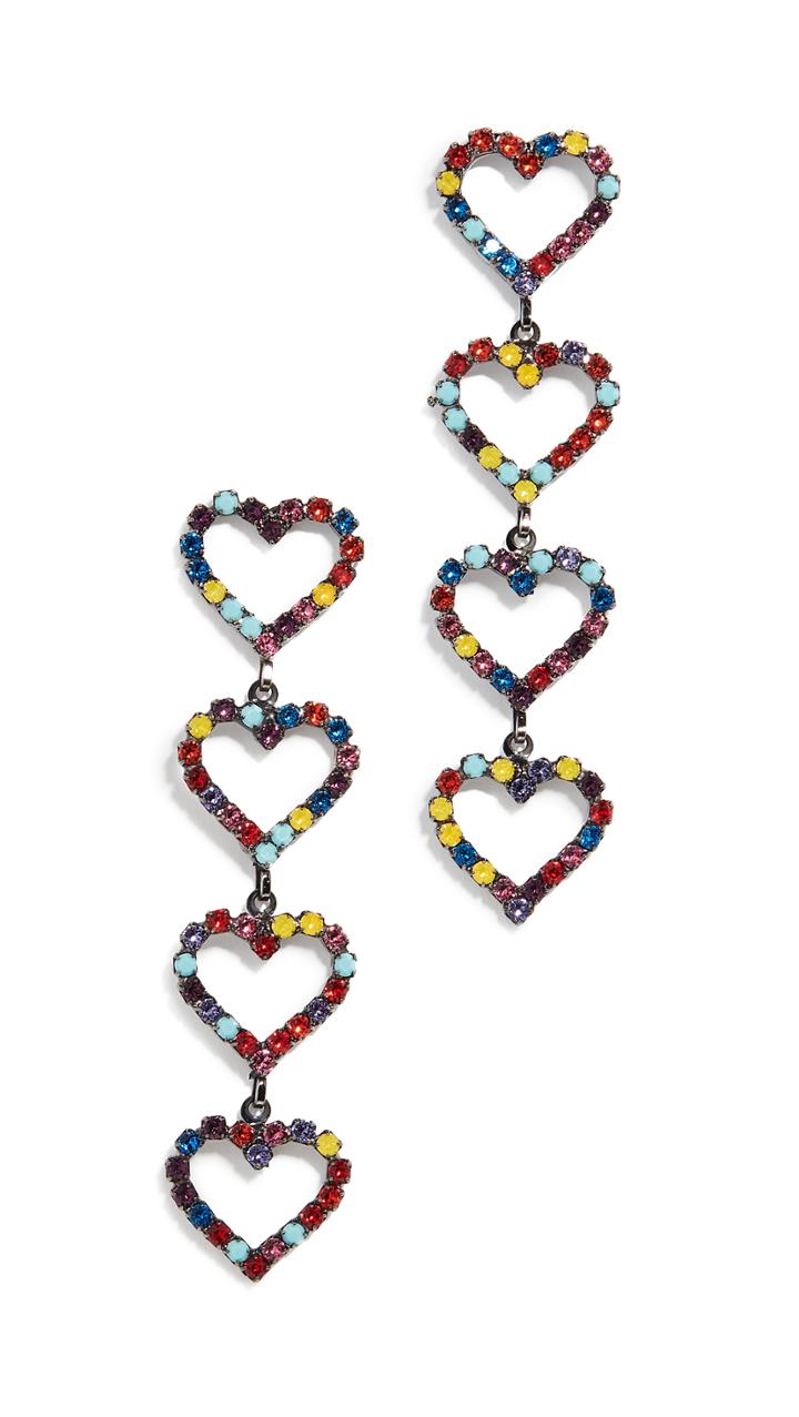 Elizabeth Cole Mila Heart Drop Earrings