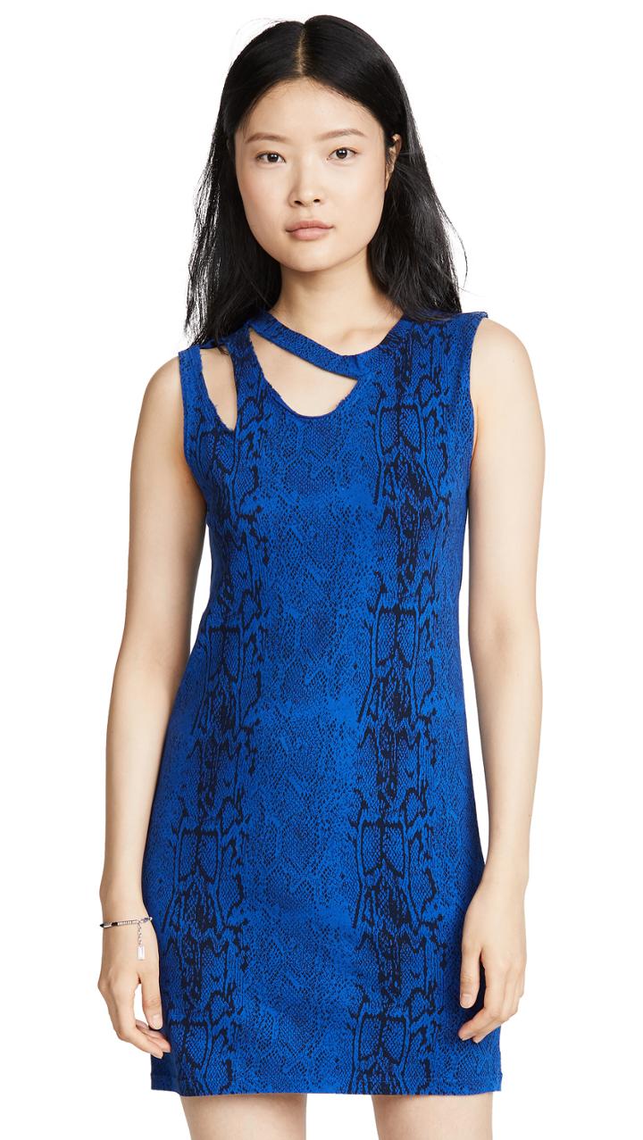 Lna Snakeskin Doublecut Tank Dress