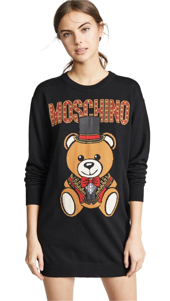 Moschino Top Hat Bear Sweatshirt Dress