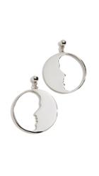 Oscar De La Renta Small Moon Hoops Earrings