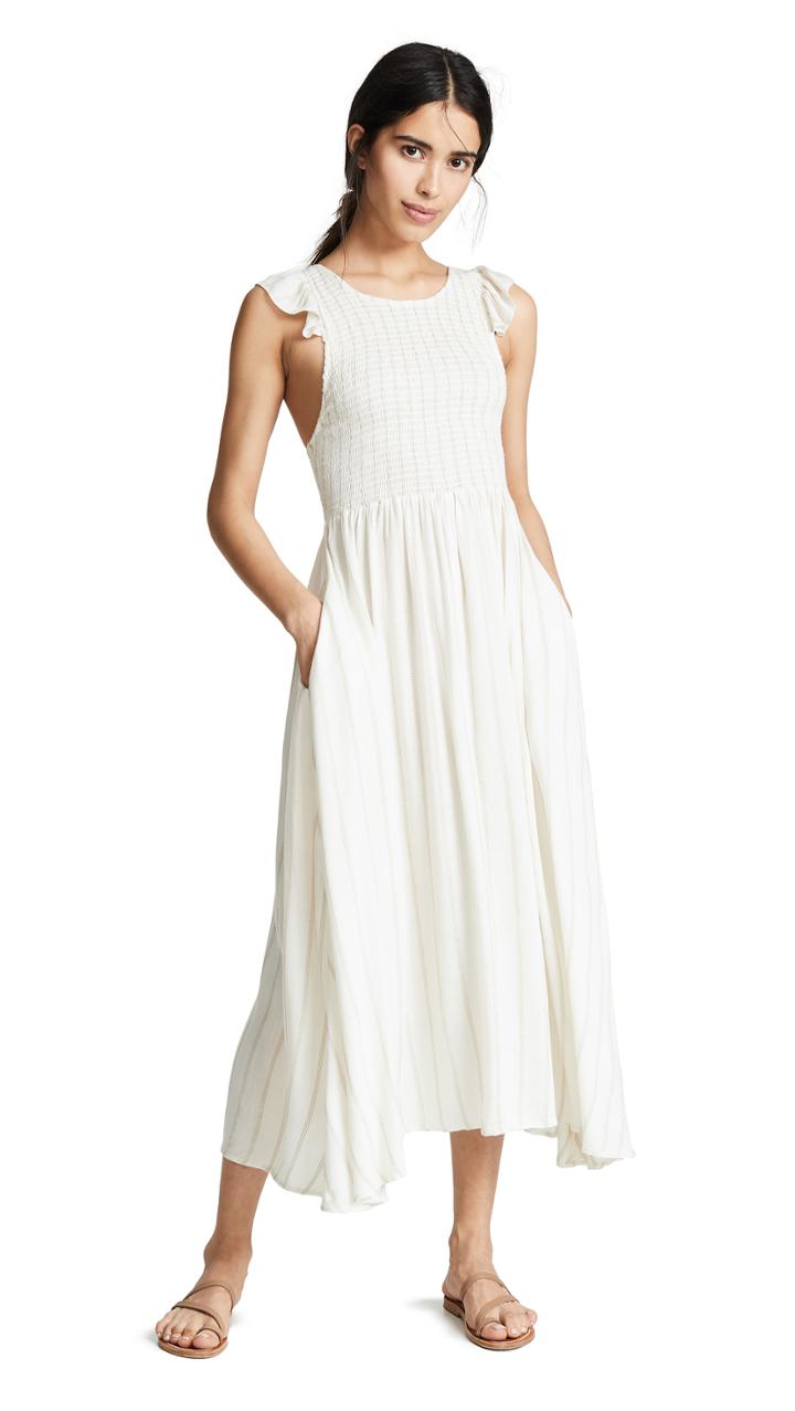Free People Chambray Butterflies Midi Dress
