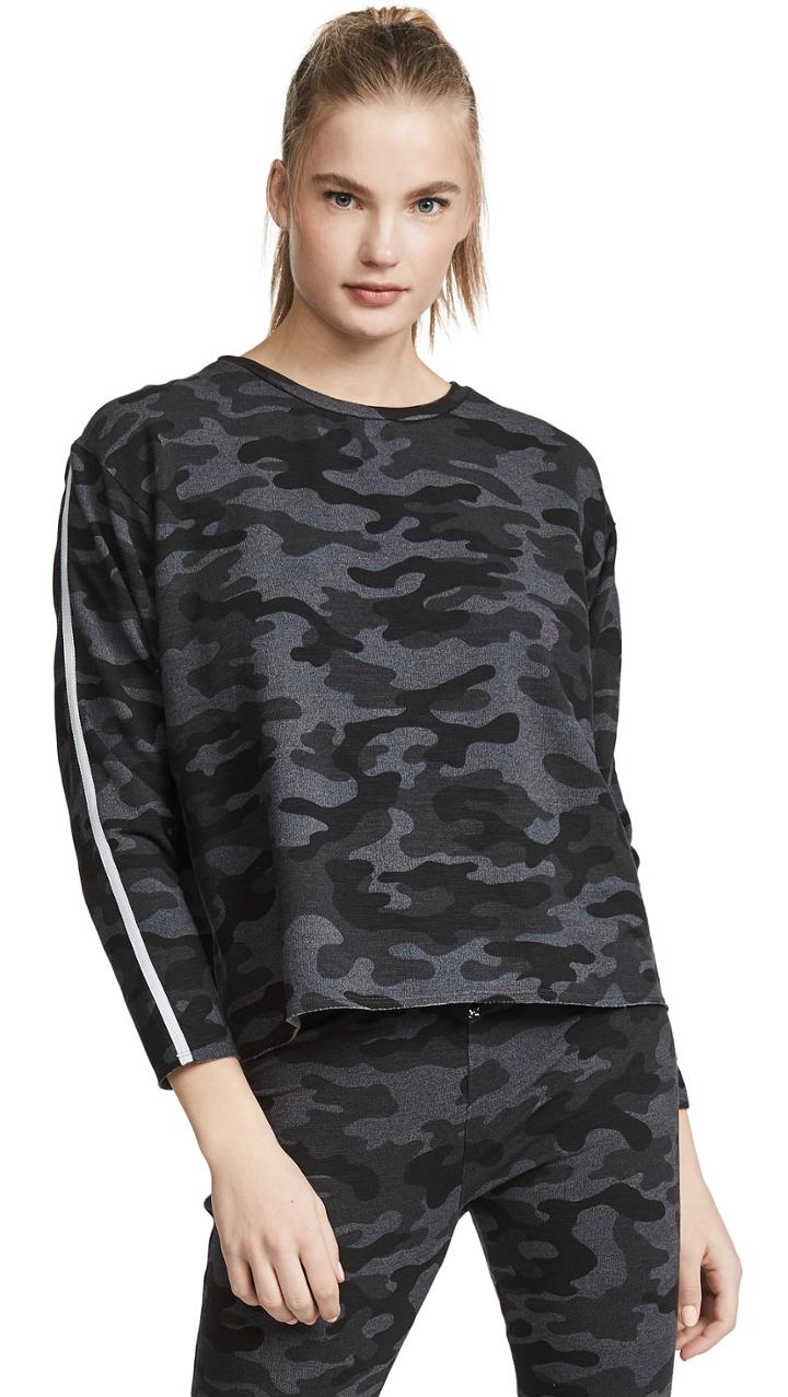 Sundry Camo Cut Off Sweatshirt