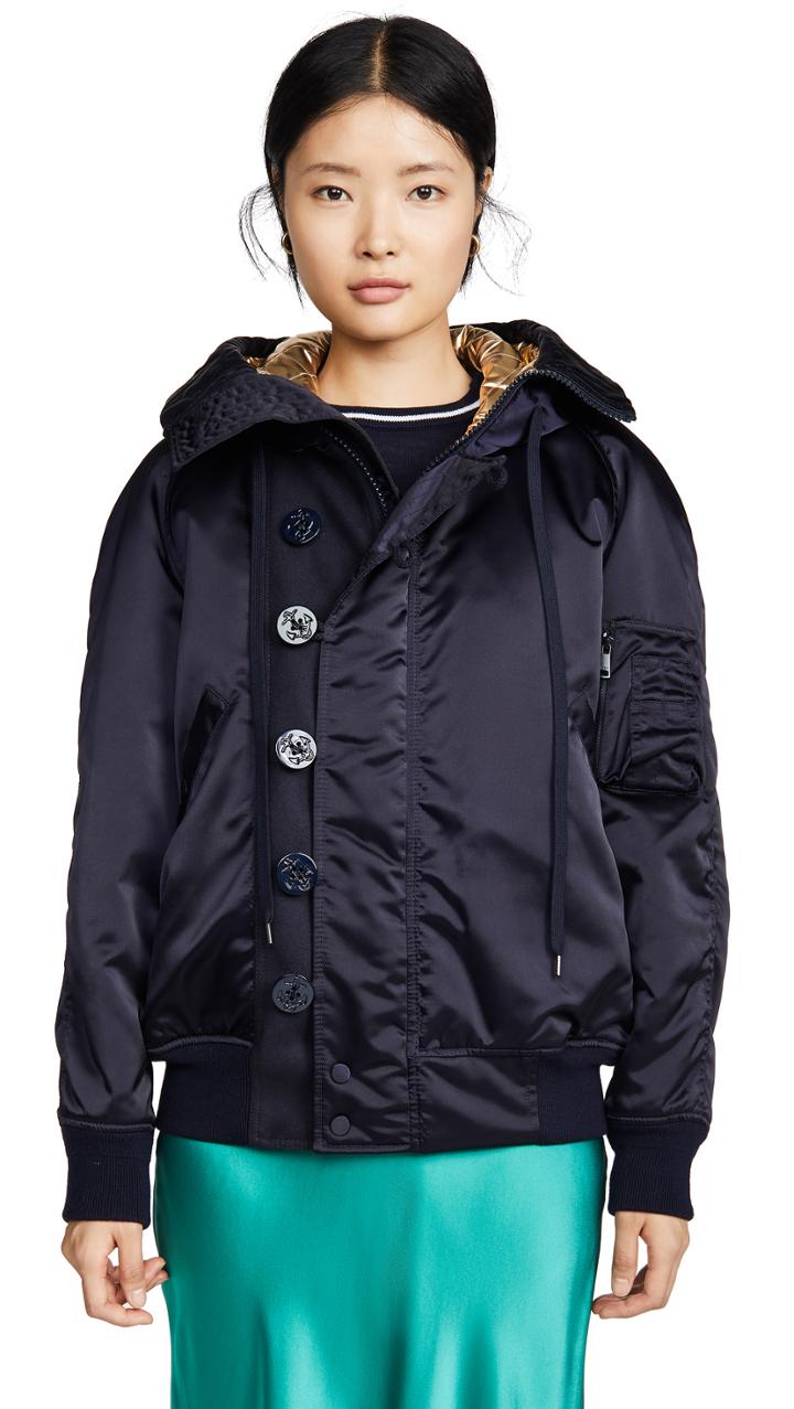 No 21 Button Detail Bomber
