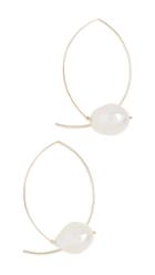 Mizuki 14k White Freshwater Baroque Pearl Marquis Earrings