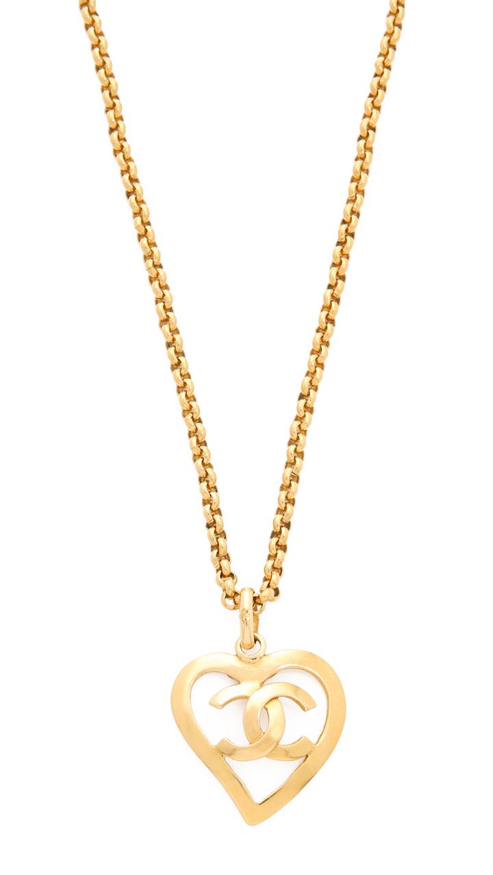 What Goes Around Comes Around Chanel Cc Open Heart Necklace Previously Owned 