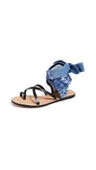 Helmut Lang Gladiator Feather Mid Heel Sandal