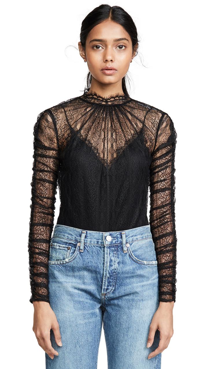 Jonathan Simkhai Lingerie Lace Thong Bodysuit