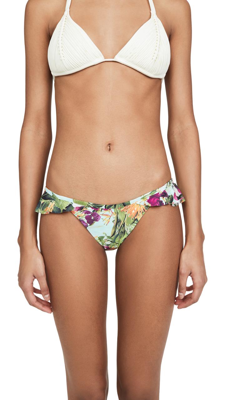 Pilyq Floral Ruffle Bikini Bottoms